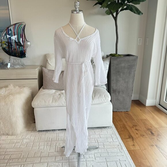 Monday Swimwear Tropea Linen Dress in White Size Small - Picture 4 of 9